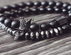 Grande Promoção Homens Pulseira Coroa Pulseiras Guerreiro Jóias Crânio Esqueleto Titânio Aço Crânio Pulseiras Homens Jóias Hallow7608650