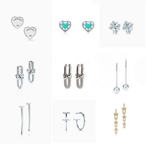 S925 Sterling Silver Hardwear Series classic clasp earrings simple temperament anti allergy versatile Earrings AA220315249y