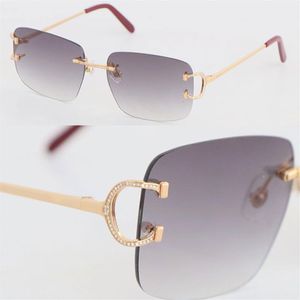 Óculos de sol sem venda de moda de venda inteira mulher metal de metal C36M869 Luxury Diamond Set Glasses Designer C Decoração de óculos 257F