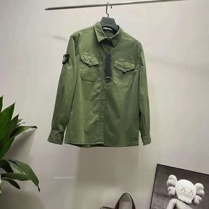 Compagnie Cp Outerwear Badges Zipper Shirt Jacket Loose Style Spring Mens Top Oxford Portable High Street Stones Island Stones Island Man 842