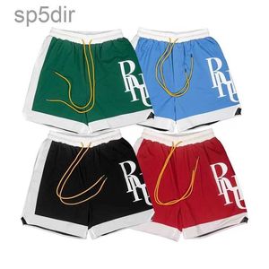 男性ショーツデザイナーRhude Summer Fashion Beach Pants Street Wear Red Blue Black Green Mens Short Contrast Color