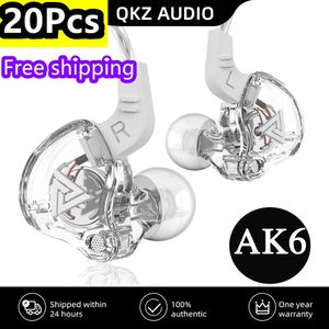 Earphones 10/20Pcs QKZ AK6 Original HiFi Sport Headphones For VIP Wholesale Music Earphones With Retail Box Mic Sport Earbuds