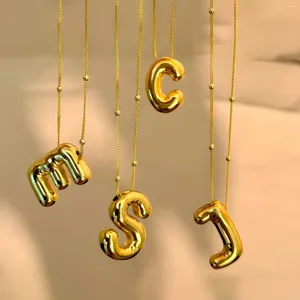 Pendant Necklaces Letter Necklace For Women Balloon Alphabet Stainless Steel Decoration 18K Gold Plated Jewelry