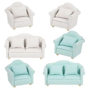 3PCS/Lot 1 12 Mini Doll House Sofa Sofa Zestaw Akcesorium Dollhouse Room Meble dla dzieci