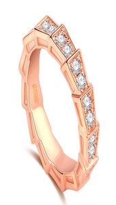 2018 Nowy przybycie Vintage Fashion Jewelry 925 Sterling Sillerose Gold Gold Pave White Sapphire CZ Diamond Women Wedding Pround Ring7958812