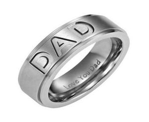 Gaxybb Neu eingetroffen Edelstahl mit Gravur „Love You Dad Men039s“-Ring Jewelry1550561