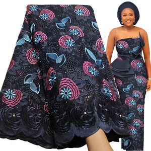 way Fashion 100% Cotton Swiss Voile Lace Fabric High Quality Nigerian Party Stone Embroidery Gown African Lace Fabric 231222