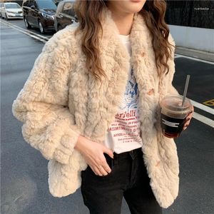 Frauen Trenchcoats 2023 Winter Kunstpelzmantel PARKA Schaffell Lamm Verdickte Thermojacke Streetwear Lose Weiße Flauschige Outwear