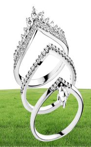 Scalloped Fashion Princess Crown Rings Women Classic Clear CZ Female Temperament Statement Wedding Jewelry Drop P0818174V4263062