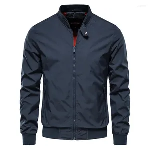 Herrenjacken Männer Business Thin Jacket Frühling Herbst Windproof Reißverschluss Pocket Coat Modes Mody Casual Mens Slim Fit Sportswear Mäntel