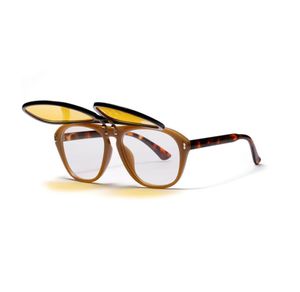 Óculos de sol com tampa flip de armação inteira, clipes de tendência, óculos ópticos de graduação YXR4138845