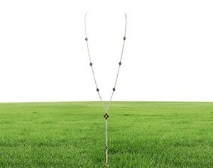 Oyb New Korean Fashion Fourleaf Clover Long Necklace Pendant Chain Women039s Color Sweater Jewelry6085859