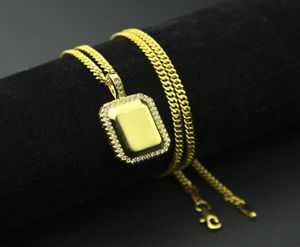 Män hiphop halsband juvelery 18k gul guld pläterad cz hundhänge halsband för män kvinnor nl-4581324212