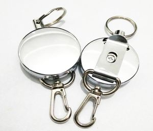 New Retractable Pull Key Ring ID Badge Lanyard Name Tag Card Holder Recoil Reel Belt Clip Metal Housing Metal Covers c6748647688