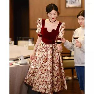 Roupas étnicas Yourqipao Chinês Brinde de Casamento Vestido Mulheres Noivado Vestidos de Noite A Linha Comprimento Médio Cheongsam Ano Vestidos de Baile