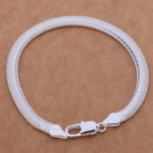 Com número de rastreamento superior 925 pulseira de prata 6m Bracelete de cobra plana Jóias de prata 20pcs lote 1562343p