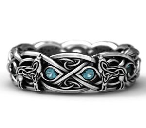 925 srebrny Celtic Wolf Pierścień z mody Wiking Wiking Wolf ze stali nierdzewnej opcji Wedding Wedding Bejdia Rozmiar 6138874798