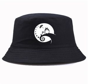 Totoro Ghibli Harajuku Kawaii Bucket Hat Verão Casual Marca Unissex pescador hat1866924