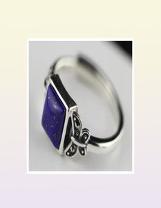 Ювелирные изделия из стерлингового серебра Ms S925, простое кольцо из лазурита ручной работы, открывающееся 74447683066189