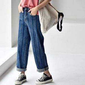 Skirt Micoco N7013C Korean Yangqi Wash Color Stripe Slione e comodi jeans da ravanello ad alta vita