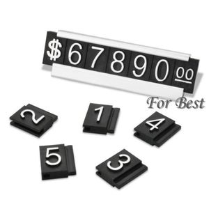 Whole-Silver 30 Sets Jewelry Display Label Tag Adjustable Number Counter Cube Dollar Sign With Base Stand289o