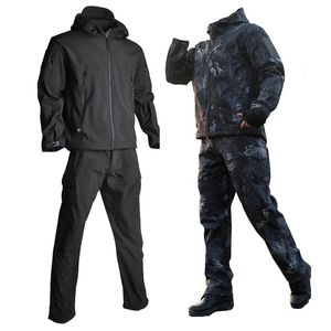 Jackets Airsoft Hunting Suit Tactical Jackets Soft Shell Jacket Military Combat Uniform Army Safari Outfit Men Clothing Jacket+Pants