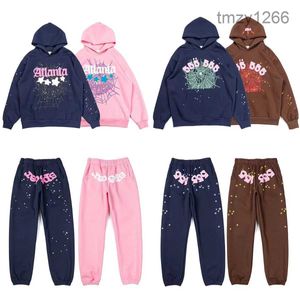 Cheap Wholesale Spider Hoodies Young Thug 555555 Angel Pullover Pink Red Hoodie Hoodys Pants Men Sp5ders Printing Sweatshirts Top Quality Many Colors INCT