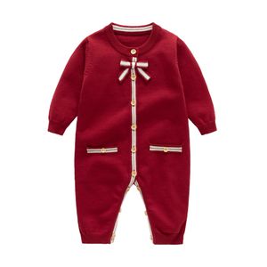 NewBorn Baby Clothes Long Sleeve Winter Fall Spring 0-24 Month baby girls Rompers Knitting Jumpsuits Knitted Cotton Clothes
