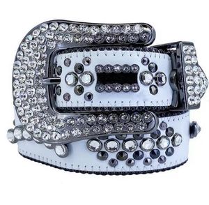 Gürtelgürtel BB Designerin Simon Frauen Männer Strass glänzende mehrfarbige Luxus -Retro -Mode -Strass -Leder -Leder -Lässigkeit Casual Rock Klassiker Langlebiger Schädel -Skelett