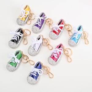 Projektant Mini Canvas Diamond Sneaker Łańca Key Mężczyźni Key Key Key Pierścień Prezent Bute But Cluth Sain Bughing But But Key Key