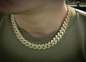 16 mm Bagieette Cuban Link łańcuch 14k biały złoto Diamentowa biżuteria z cyrkonią 16 cali. 24 cala naszyjnik 4234965