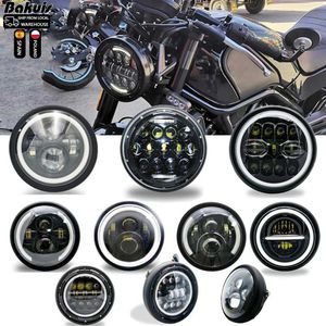 Motorcycle Lighting 7.5 inch 60W LED Motorcycle Headlight Universal 7.5" Round Head Light for Cafe Racer Bobber HondaL231225