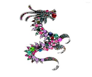 Brosches Cindy Xiang Rhinestone Stor drake för kvinnor vintage Färgglada Zodiac Animal Pin Chinese Feng Winter Accessories5021470