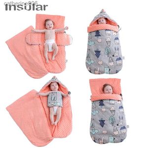 Sleeping Bags Insular Baby Sleeping Bag Cartoon Animal Cotton Newborn Stroller Sleeping Bag Wheelchair Envelopes For Infant Child 1-3 YearsL231225