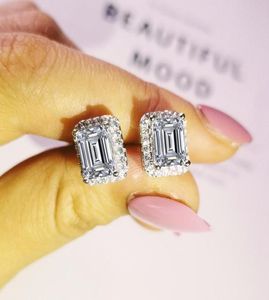 Hela modesmycken prinsessan klippte vit topas cz diamant ädelstenar party girl039s kvinnor bröllop studörhänge gåva7251591