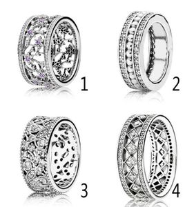 Authentischer Ring aus 925er-Sterlingsilber, Vergissmeinnicht-Ring, für immer schimmernde, klare CZ-Rose, für Damen, Hochzeit, passend für Damenschmuck 9803811