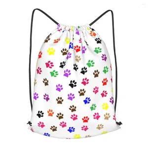 Shopping Bags Colorful Dog Print Drawstring Backpack Men Gym Workout Fitness Sports Bag Bundled Yoga For Women