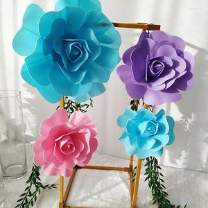 Decorative Flowers 30cm PE Foam Giant Rose Party Decoration Wedding Background Wall DIY Faux Flower Christmas Year Home Ornaments