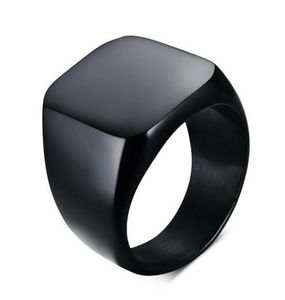 Men Titanium Pierścień Krótki projekt moda 316l stal nierdzewna punkowy czarny pierścionek ślub zaręczynowy UTR8136648918
