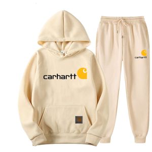 Carhart iki parçalı mango mektubu kapüşonlu moda erkekler peluş hoodie01