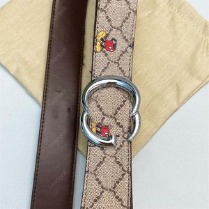 Cintura di design per maschili cinture di lusso Fibbie g di moda classica bronzo grande fibbia liscia mouse genuina cinghia di pelle autentica 3 8cm254w