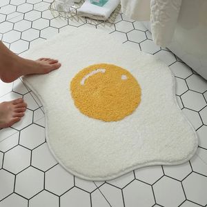 Poched Egg Shape Carpet Funny Entrance Carpet Non-Slip Bath Mat Kitchen Mattan Chidren Carpet Modern Home Decoration Door Mat 231222