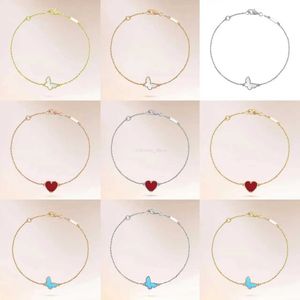 Pendant Necklaces S925 Pure Silver White Fritillaria Butterfly Shell Pendant Women's Agate Turquoise Necklace Fashion Luxury Brand High Quality JeL231225