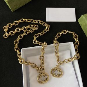 Luxury Designer 18K Gold Plated Necklace Bracelets Elegant Fashion G Letters Womens Necklaces Bracelet Exquisite Designer Jewelry Set Accessories With Brand Box