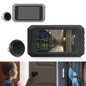 Dörrklockor säkerhetsdörr tittare natt vision video digital 1400 mah inbyggd litium batteri peephole kamera 1080p