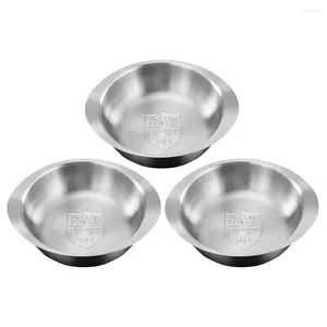 Plates 3 Pcs Stainless Steel Dipping Dish Trays Condiment Containers Salad Dressing Sauce Cups Holder Small Bowls Travel Seasoning