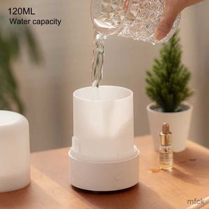 Luftfuktare mini aromaterapi diffusor 120 ml USB aroma luftfuktare för hem elektrisk eterisk oljefuktare med färgglada ljus