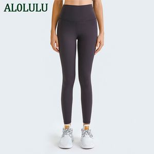 AL0LULU Women's Yoga Leggings Hidden Rear Zipper Pocket Yoga Pants High-waist Hip-lifting Elastic Sports Training Pants