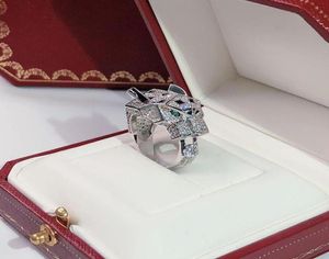 Leopar Ring markası klasik moda parti takıları kadınlar için top ziyafeti panter lüks tam sondaj Men039s Yüzükleri Well6546969