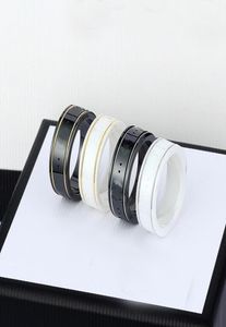 DHL Ceramic Band Rings Black White for Women Men jewelry Gold Silver Ring 4 Colors8350793